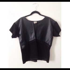 Urban Renewal Vegan leather mesh shirt